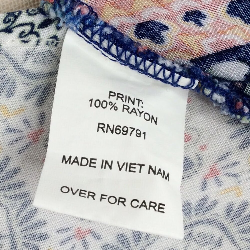 Fig and Flower Top Womens Size Medium Faux Twinset Tank Cardigan‎ Kimono Flowy - Picture 7 of 7